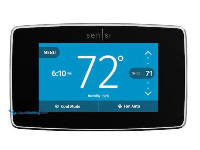 Lot 49-1515943 - Emerson Sensi Touch 7-day Programmable Wi-Fi Smart Thermostat with Touchscreen Color Display, C-wire...