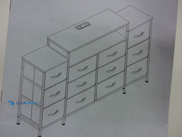 Lot 49-3473650 - 12 Drawer Dresser, Black, Model # 55SCFDR12DCH, Slightly used.  Ref#BULK1126