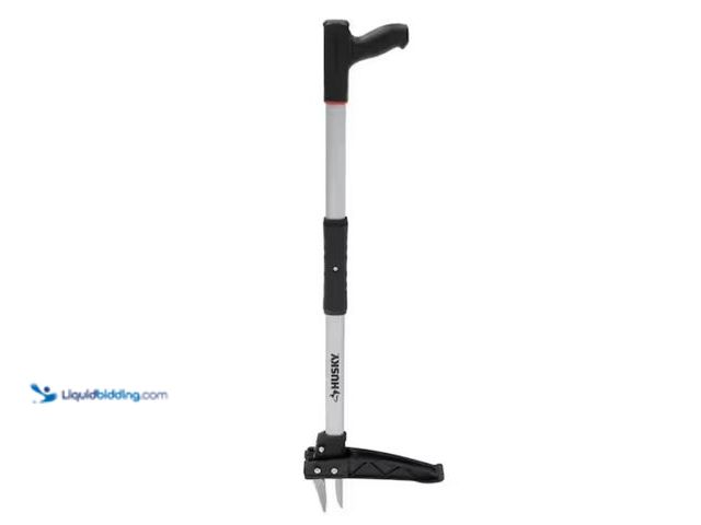 Lot 49-1623643 - Husky 40 in. Stainless Steel Claw Garden Weeder with Slide Release Ejector and Trigger Handle, Heavy...