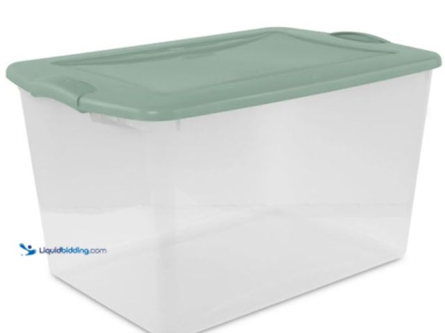 Lot 49-2001374 - Lot of (6) Bright room 66qt Clear Storage Bin with Latches and Lids, Model # 073149113436, Unused, L...