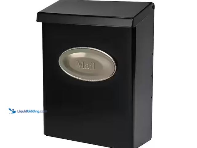 Lot 49-5555472 - Architectural Mailboxes
Designer Black with Satin Nickel, Medium, Steel, Locking, Wall Mount Mailbo...