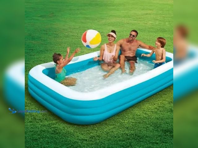 Lot 49-5542721 - Bluescape 10ft Rectangular Family Inflatable Swimming Pool for Ages 6 and Up Unused