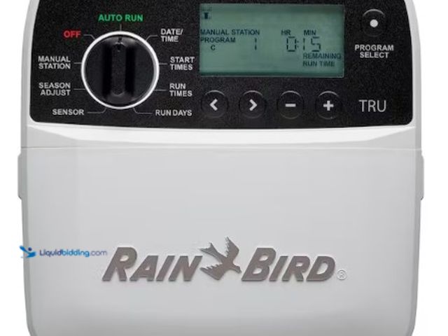 Lot 49-3615875 - Rain Bird TRU 4-Station Indoor Irrigation Controller, Model # TRU4I, Unused, Powers on.   Ref#BIN071...