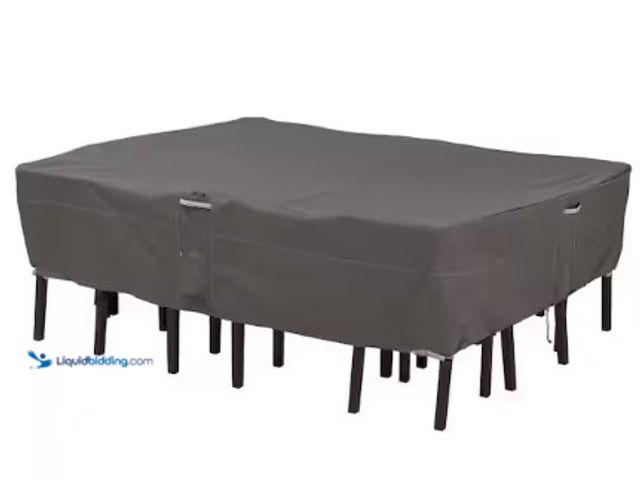 Lot 49-2022626 - Classic Accessories Ravenna Medium Rectangular/Oval Patio Table and Chair Set Cover, Model # 55-154-...