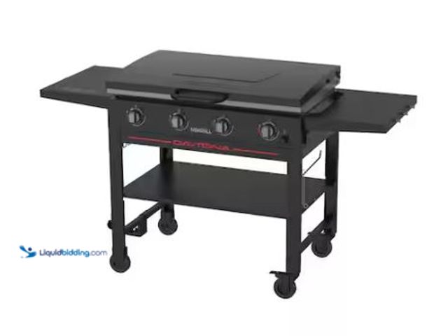 Lot 49-1525072 - Nexgrill Daytona 4-Burner Propane Gas Griddle with Lid in Black Model # 720-1116, Unused  Ref#HDPA08...