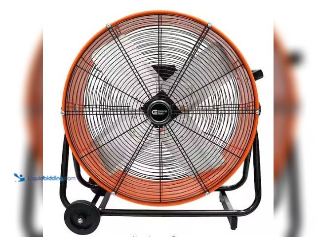 Lot 49-3473094 - Commercial Electric 24 in. 2-Speed Heavy Duty Tilt Drum Fan, Model # SFDC6-600CT0-4, Slightly used, ...