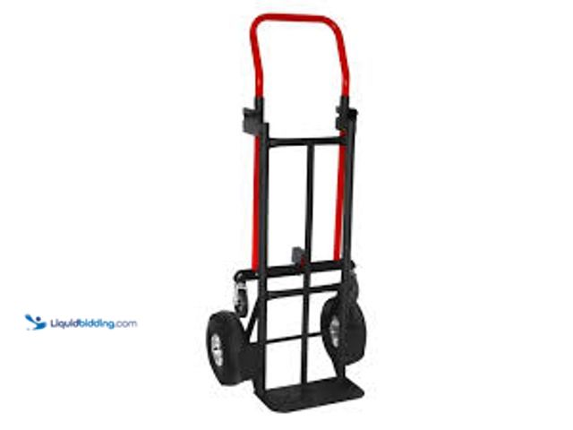 Lot 49-5415254 - Milwaukee 800 lbs. Capacity 2-in-1 Convertible Hand Truck. Model # CHT2N1. Used. Wheel bent.