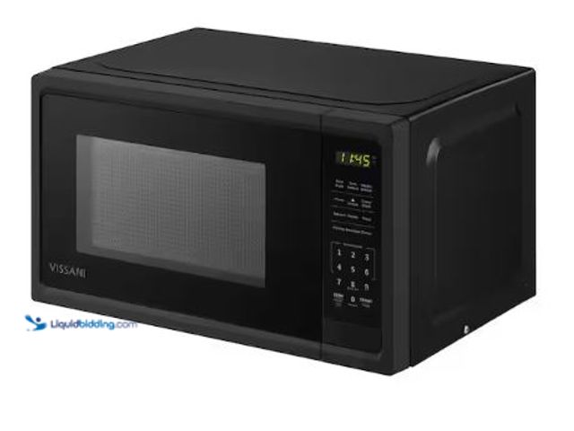 Lot 49-1625332 - Vissani 0.7 cu. ft. 700-Watt Countertop Microwave in Black, Model # EM720C2KHBCL, Unused, Has attach...