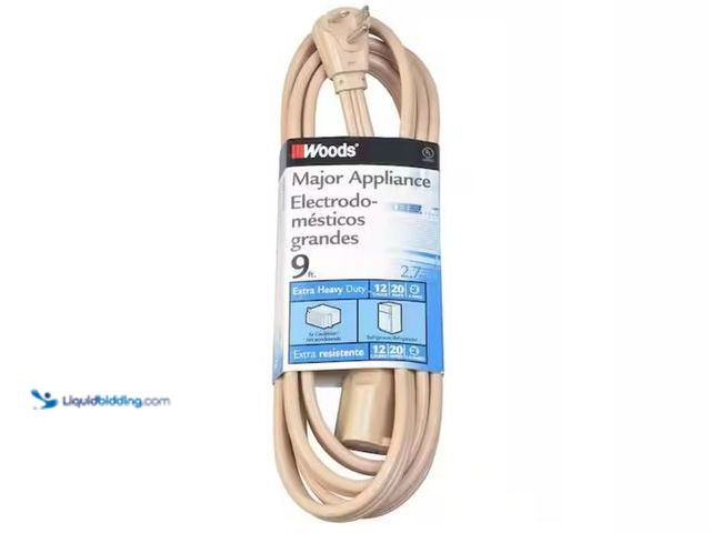 Lot 49-2001578 - Southwire 9 ft. 12-Gauge 20 Amp Extra Heavy Duty Major Appliance Cord, Beige, Model # 568, Unused.  ...
