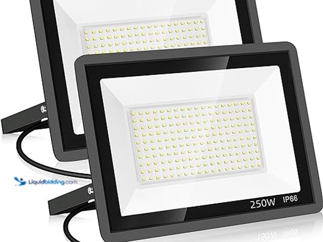 Lot 49-3527737 - 4 Pack 250W Led Flood Lights Outdoor,Super Bright 37000LM Security Lights with Plug,Exterior IP66 Wa...