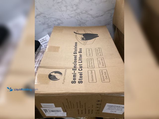 Lot 49-5407815 - Purrfect Harmony Extra Large Semi-Enclosed Stainless Steel Cat Litter Box.  Unused