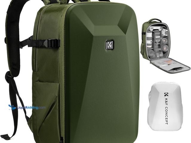 Lot 49-5476719 - K&F CONCEPT Camera Backpack,Hardshell Photography DSLR Camera Bag with 15-15.6 Inch Laptop Compartme...