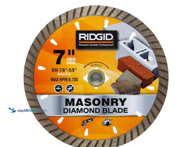 Lot 49-1578342 - RIDGID 7 in. Turbo Diamond Blade, Ideal for cutting pavers, bricks, blocks, concrete and stone, Mode...
