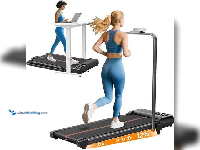 Lot 49-3466013 - Walking Pad Treadmill with 12% Incline and Handle Bar, 3.0HP Folding Foldable Treadmills for home sm...