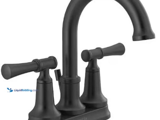 Lot 49-1517493 - Delta Chamberlain 4 in. Centerset 2-Handle Bathroom Faucet in Matte Black, Model # 25747LF-BL, New. ...