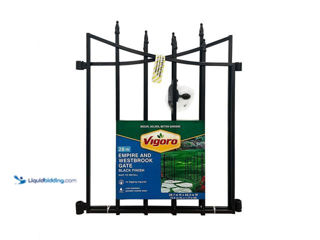 Lot 49-5449354 - Vigoro
Empire/Westbrook 28 in. Black Steel Decorative Garden Fence Gate Unused