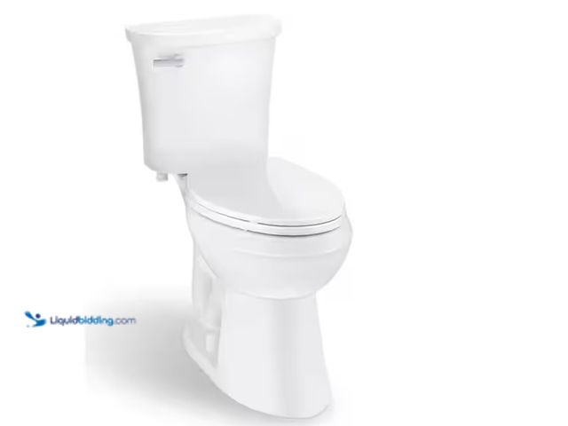 Lot 49-1566764 - Glacier Bay Power Flush 12 inch Rough In Two-Piece 1.28 GPF Single Flush Elongated Toilet in White S...