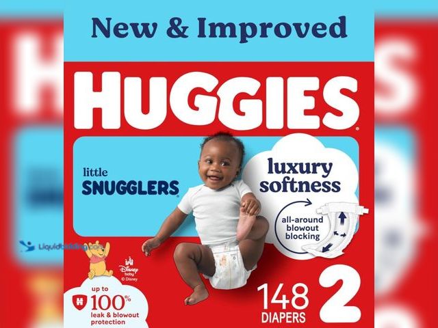Lot 49-3565464 - Huggies Size 2 Diapers, Little Snugglers Baby Diapers, Size 2 (12-18 lbs), 148 Count, Packaging May ...