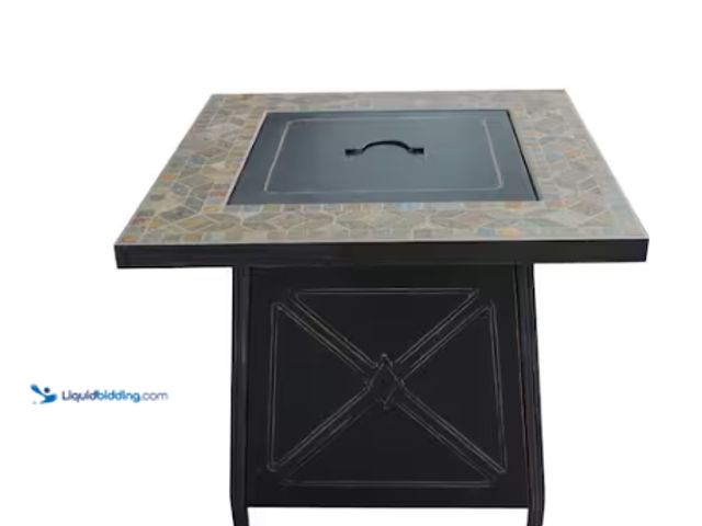 Lot 49-2024609 - Hampton Bay Crossridge 30.00 in. W 50000 BTU coating Steel Propane Outdoor Fire Pit Table with Scree...