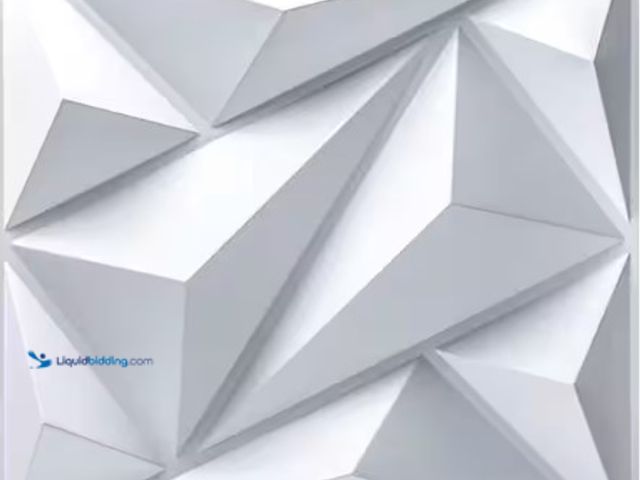 Lot 49-1625906 - Art3d Decorative Diamond Shape 19.7 in. x 19.7 in. PVC Seamless 3D Wall Panel in White 12-Panels, Mo...