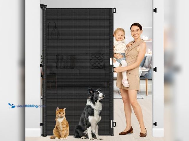Lot 49-1516442 - 72 Inch Extra Tall Retractable Dog Gate 55 Inch Wide Extra Tall Retractable Baby Gates for Doorways ...