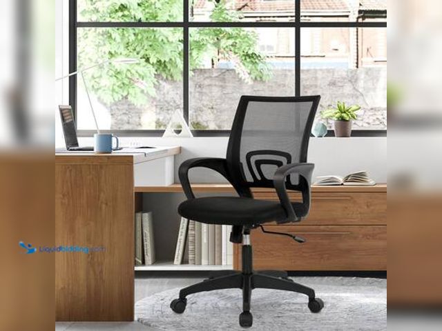 Lot 49-5572058 - Furniture of America Henry Mesh Cushioned Ergonomic Desk Chair in Black With Non-Adjustable Arms. Mo...