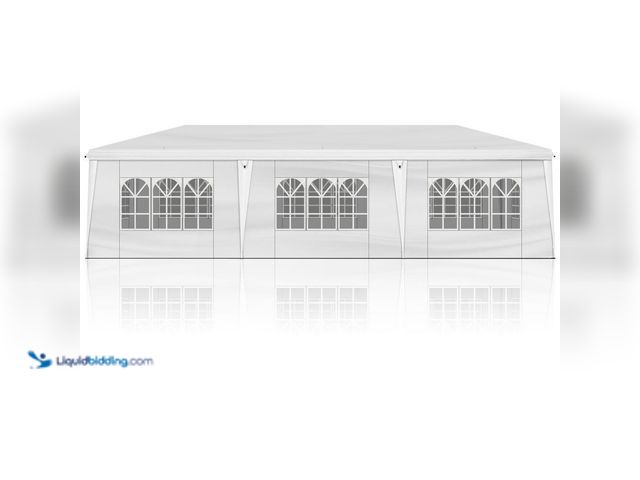 Lot 49-5416356 - Karl home All Sidewalls 30 ft. x 10 ft. White Straight Leg Pop-up Canopy with Sandbags and Roller St...