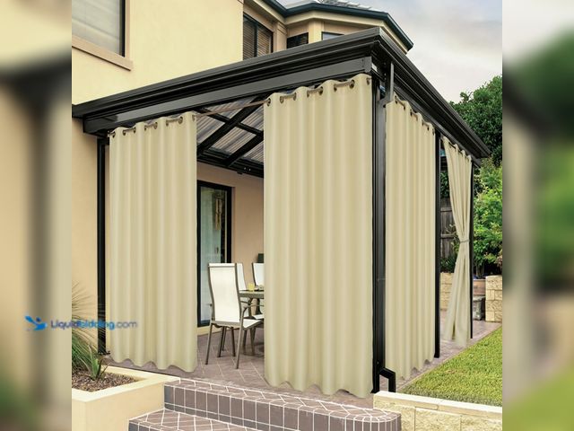 Lot 49-3528884 - QTY 2 - BONZER Waterproof Outdoor Curtains for Patio, Premium Thick Privacy Weatherproof Grommet Out...