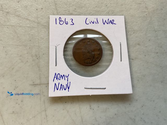 Lot 49-1505581 - RARE 1863 CIVIL WAR ARMY NAVY COIN #COINS1211