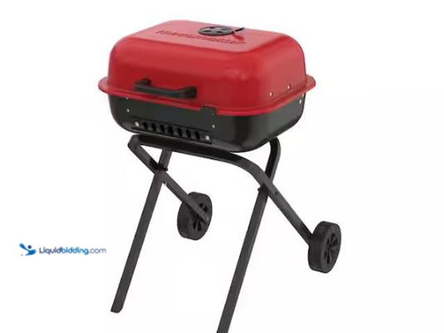 Lot 49-1624791 - Megamaster Traverse Portable Charcoal Grill in Red Model # 810-0076, Unused, Has Attachments, Factor...