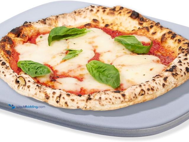 Lot 49-5463698 - Pizza Stone, 12" x 11" x 0.47" Ceramic Coating & Cordierite Pizza Stones for Oven Grill BBQ, Heavy D...