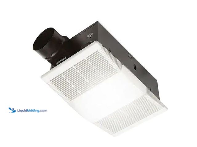 Lot 49-3600343 - Broan-NuTone 80 CFM Ceiling Bathroom Exhaust Fan with Light and 1300-Watt Heater Model # 765H80L, Un...