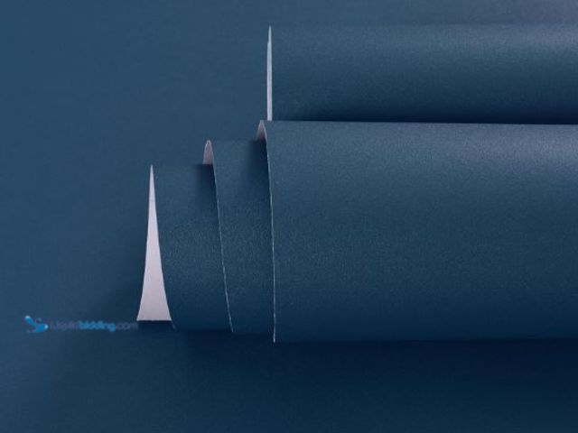 Lot 49-3473728 - Navy Blue Peel and Stick Removable Wallpaper Thicken Vinyl Modern Matte Textured Solid Color Self-Ad...