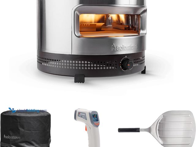 Lot 49-5552067 - Solo Stove Pi Prime 21" x 16" Stainless Steel Propane Outdoor Pizza Oven Bundle with IR Thermometer,...