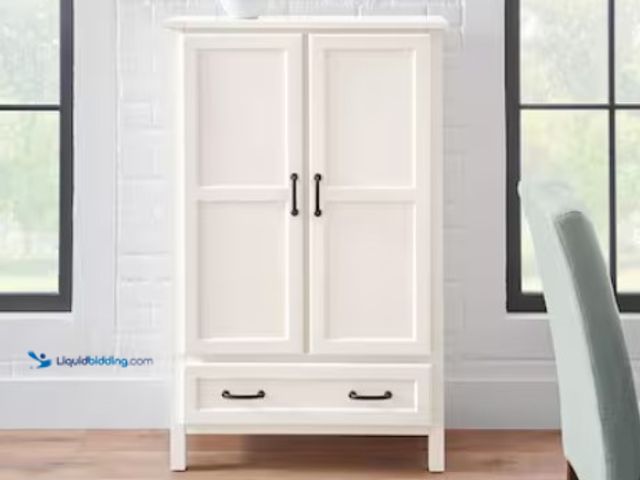 Lot 49-3611725 - Style Well Ivory Wood Kitchen Pantry (30 in. W x 47 in. H), Model # SK19304C1r1-V, MSRP $599.00, Unu...