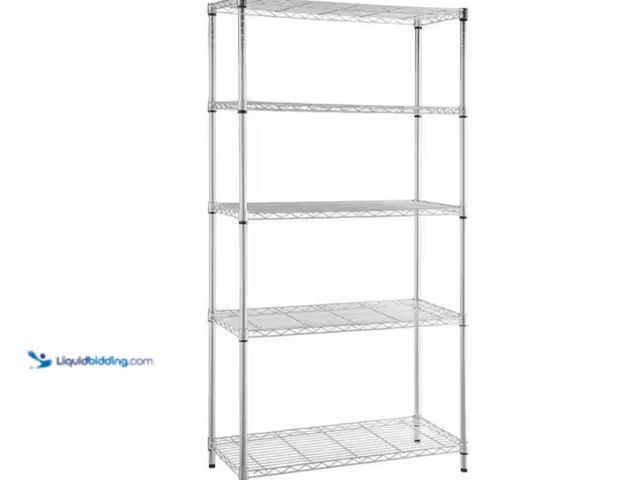 Lot 49-3614681 - HDX 5-Tier Steel Wire Shelving Unit in Chrome (36 in. W x 72 in. H x 16 in. D), Model # 21656CPS, Sl...