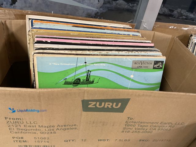 Lot 49-1505611 - COLLECTIBLE LARGE BOX FULL OF PRE-OWNED VINYL RECORDS VARIOUS GENRES AND ARTISTS INCLUDING EAGLES, A...