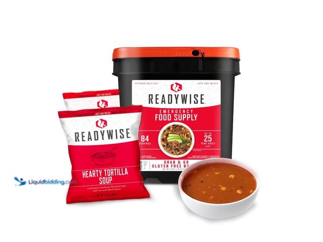 Lot 49-1571249 - ReadyWise Emergency Food Supply - 84 Servings Gluten Free Survival Food Bucket, Dehydrated Meals & F...