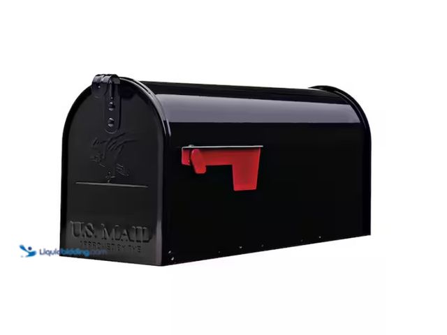 Lot 49-3613512 - Lot of (2) Architectural Mailboxes Elite Black, Medium, Steel, Post Mount Mailbox, Model # E1100BAM,...