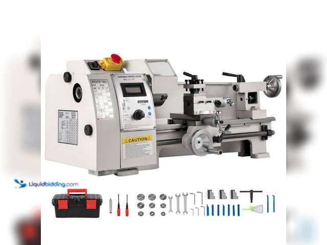 Lot 49-5543556 - SKYSHALO
8 in. x 14 in. Compact Metal Lathe, Adjustable Speed 2250 RPM, 650W Power, Precision Lathe...