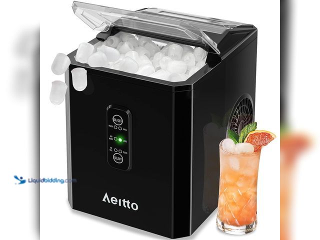 Lot 49-5453139 - Ice Makers Countertop, 9 Ice Cubes Release in 6 Mins, 26Lbs/24H, 2 Sizes of Bullet Ice Machine,Self-...