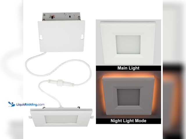 Lot 49-5416176 - Lot of 2. Commercial Electric 4 in. Square Canless Adjustable CCT Integrated LED Recessed Light Trim...