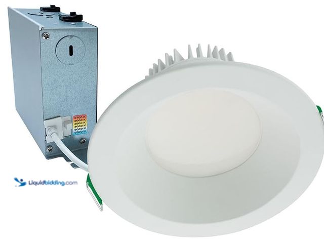 Lot 49-5551517 - HALO LCR 8 in Canless LED Recessed Ceiling Light, 50W Dimmable Downlight with 6 Selectable CCT 2700K...