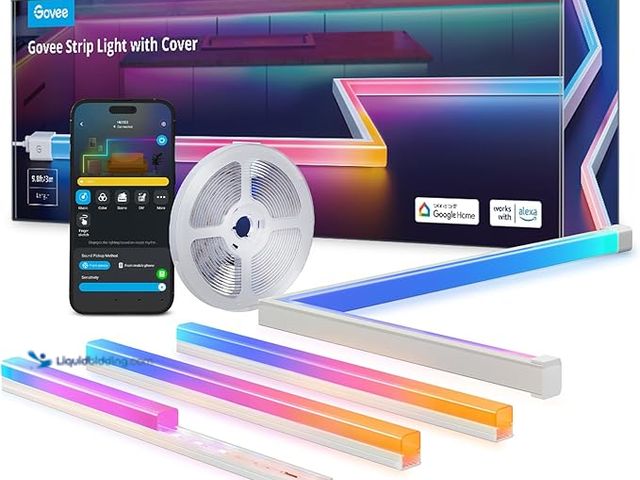 Lot 49-5414808 - Govee RGBIC LED Strip Lights 9.8ft with Covers, Smart LED Lights Work with Alexa and Google Assistan...