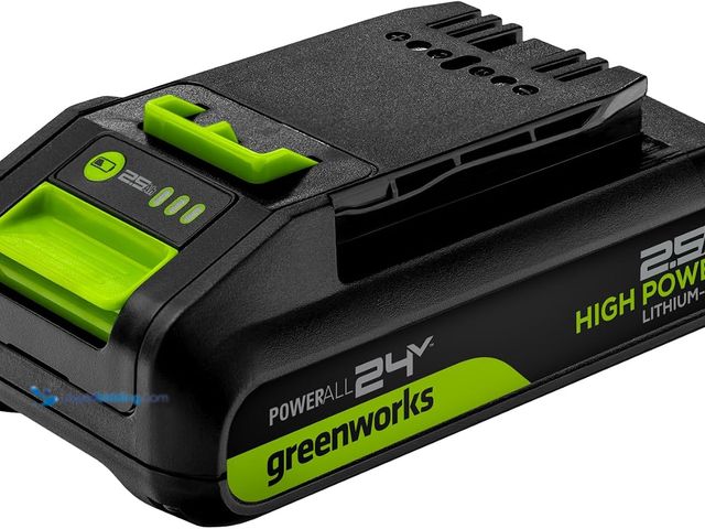 Lot 49-5538908 - Greenworks 24V 2.5Ah Lithium-Ion High-Power Battery, Upgraded with 15% Power Boost. Model #BAG70001 ...