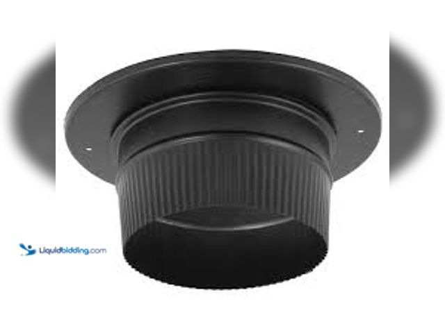 Lot 49-5483796 - DuraVent DuraBlack Stove Pipe 6in. Diameter Snap-Lock Adapter w/ Trim. Model # 6DBK-ADSL. Unused