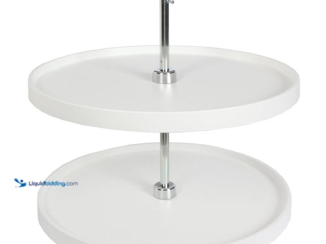 Lot 49-1555673 - Knape & Vogt  31.5" by 32" by 32" Full-Round Polymer Lazy Susan Cabinet Organizer, White, Model# B00...