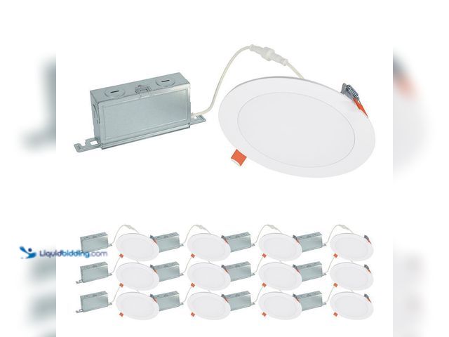 Lot 49-3617615 - HALO 12-Pack HLBSL 6 in. Adjustable CCT Canless Integrated LED Recessed Light, 900 Lumens, 5CCT, Whi...