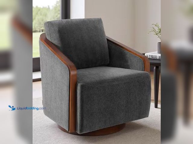 Lot 49-3539073 - Uixe
Dark Gray Chenille Barrel Chair with Swivel (Set of 1) Internet # 339249508
Model # FOP-CH005...