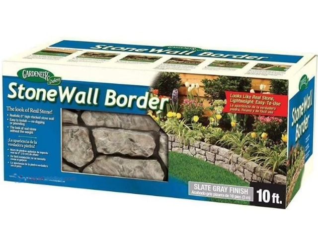 Lot 49-5552164 - Gardeneer by Dalen Stonewall Border - Landscape Edging - Weatherproof Material - 10 feet of Coverage...